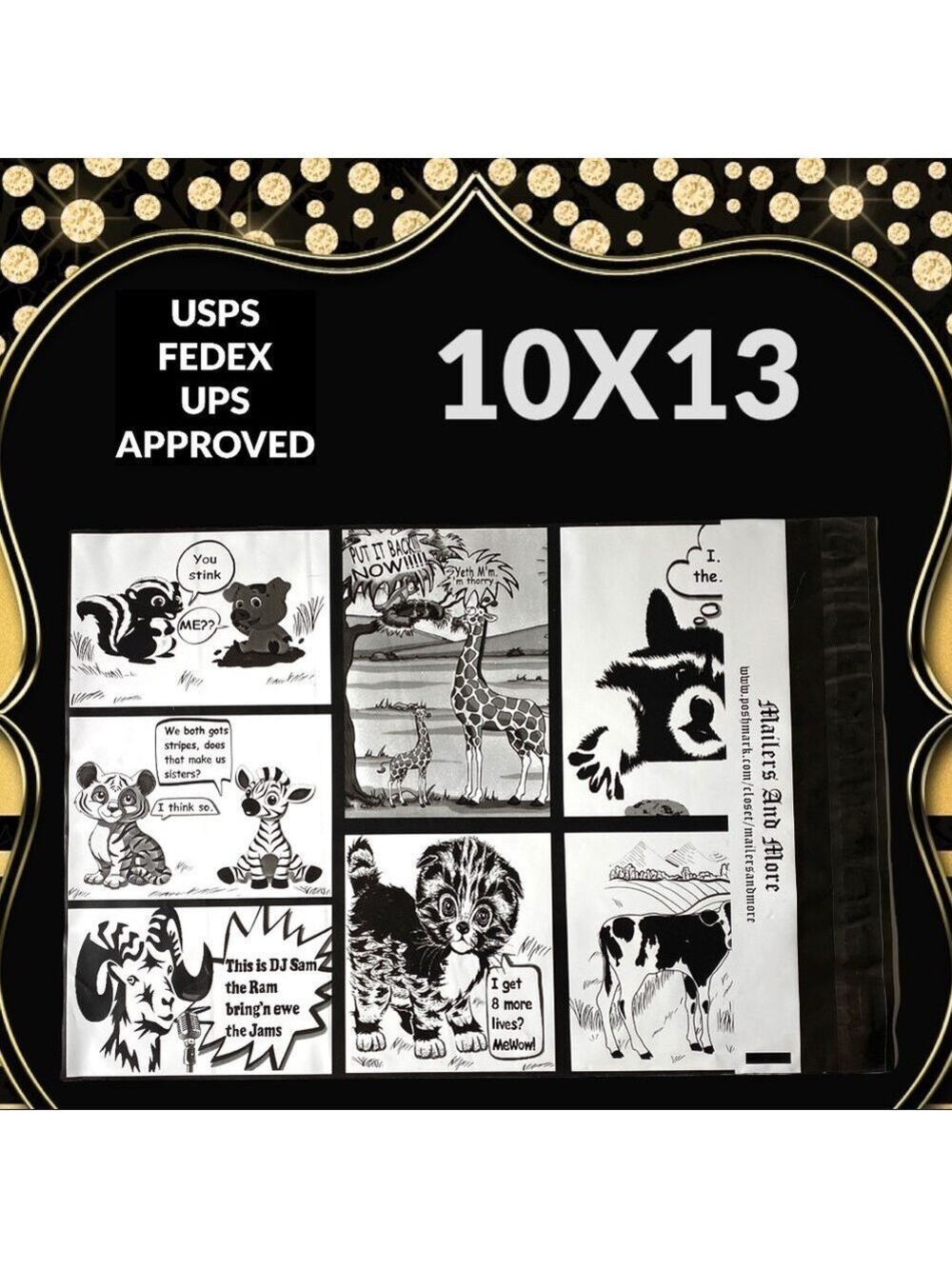25 10X13 Comic Strip Poly Mailers, Shipping Envelopes PRICE IS FIRM - Picture 8 of 8